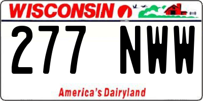 WI license plate 277NWW