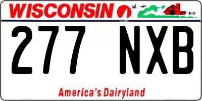 WI license plate 277NXB