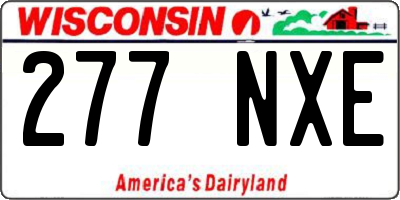 WI license plate 277NXE