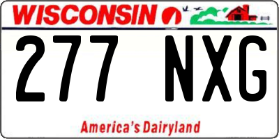 WI license plate 277NXG