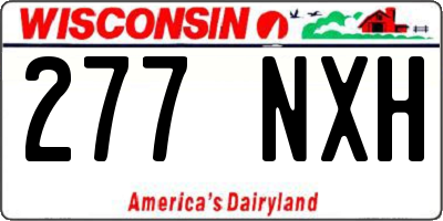 WI license plate 277NXH