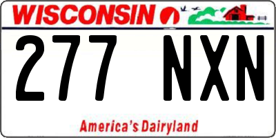 WI license plate 277NXN