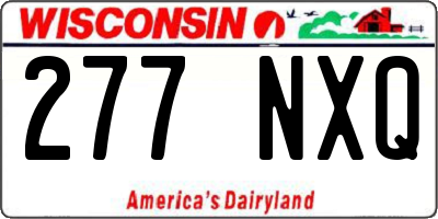 WI license plate 277NXQ