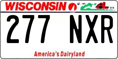 WI license plate 277NXR