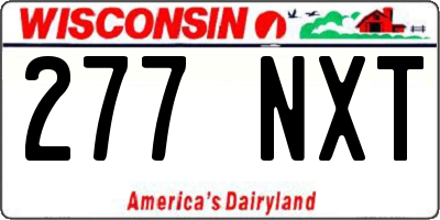 WI license plate 277NXT