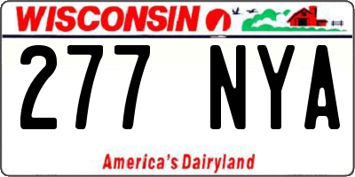 WI license plate 277NYA