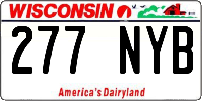 WI license plate 277NYB