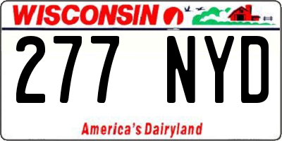 WI license plate 277NYD