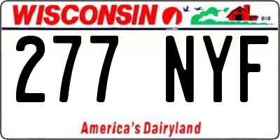 WI license plate 277NYF