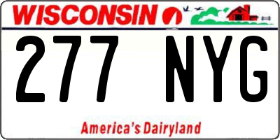 WI license plate 277NYG