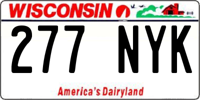 WI license plate 277NYK