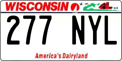 WI license plate 277NYL