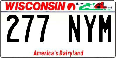 WI license plate 277NYM