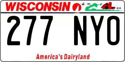 WI license plate 277NYO