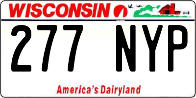 WI license plate 277NYP