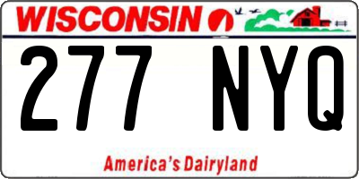WI license plate 277NYQ