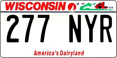 WI license plate 277NYR