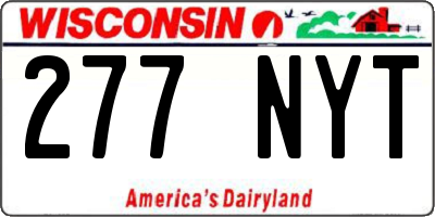 WI license plate 277NYT