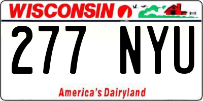 WI license plate 277NYU