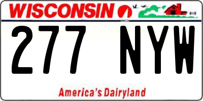WI license plate 277NYW