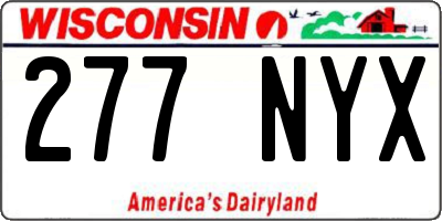WI license plate 277NYX