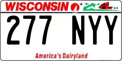 WI license plate 277NYY