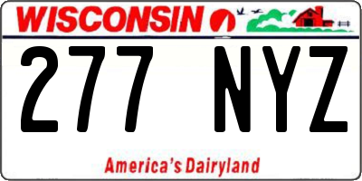 WI license plate 277NYZ