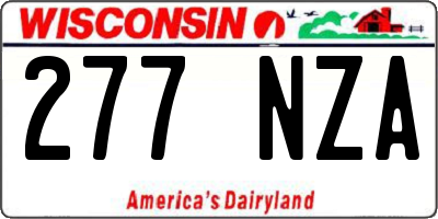 WI license plate 277NZA