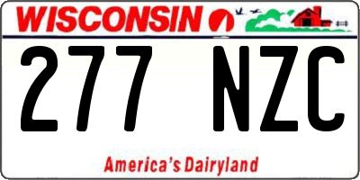 WI license plate 277NZC