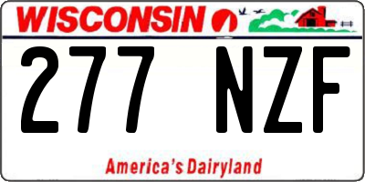 WI license plate 277NZF