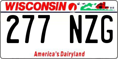 WI license plate 277NZG