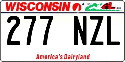 WI license plate 277NZL