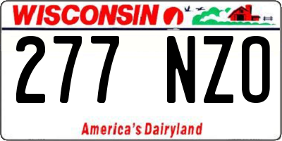 WI license plate 277NZO