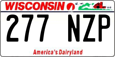WI license plate 277NZP