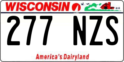 WI license plate 277NZS