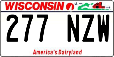 WI license plate 277NZW