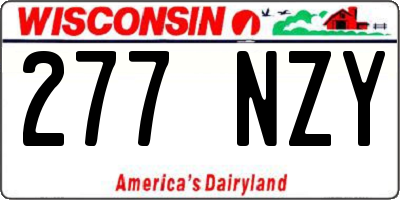 WI license plate 277NZY
