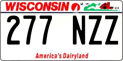 WI license plate 277NZZ