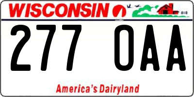 WI license plate 277OAA