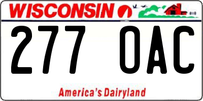 WI license plate 277OAC