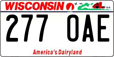 WI license plate 277OAE