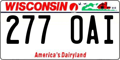 WI license plate 277OAI