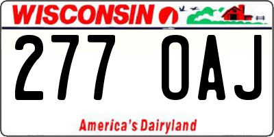 WI license plate 277OAJ