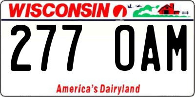 WI license plate 277OAM