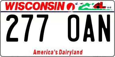 WI license plate 277OAN