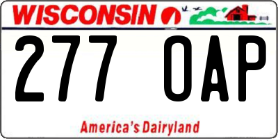 WI license plate 277OAP