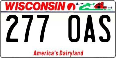 WI license plate 277OAS