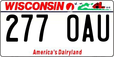 WI license plate 277OAU