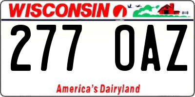 WI license plate 277OAZ