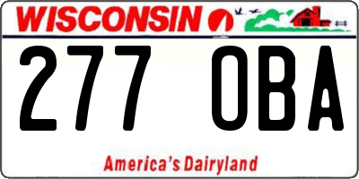 WI license plate 277OBA